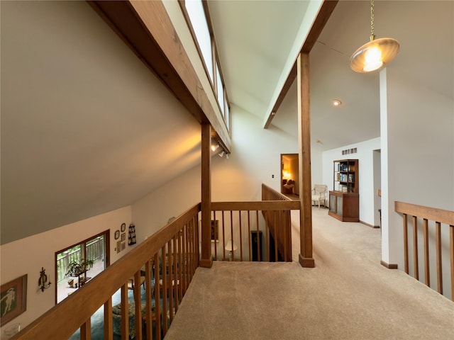 34 Brentwood Dr, Poughkeepsie, NY 12603 - corridor with carpet floors, an upstairs landing, and baseboards