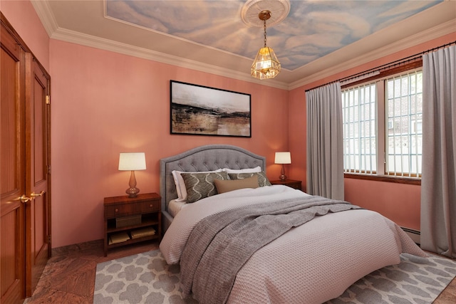 1338 Kearney Ave, Bronx, NY 10465 - bedroom featuring crown molding and a baseboard heating unit