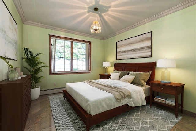 1338 Kearney Ave, Bronx, NY 10465 - bedroom featuring a baseboard radiator and crown molding