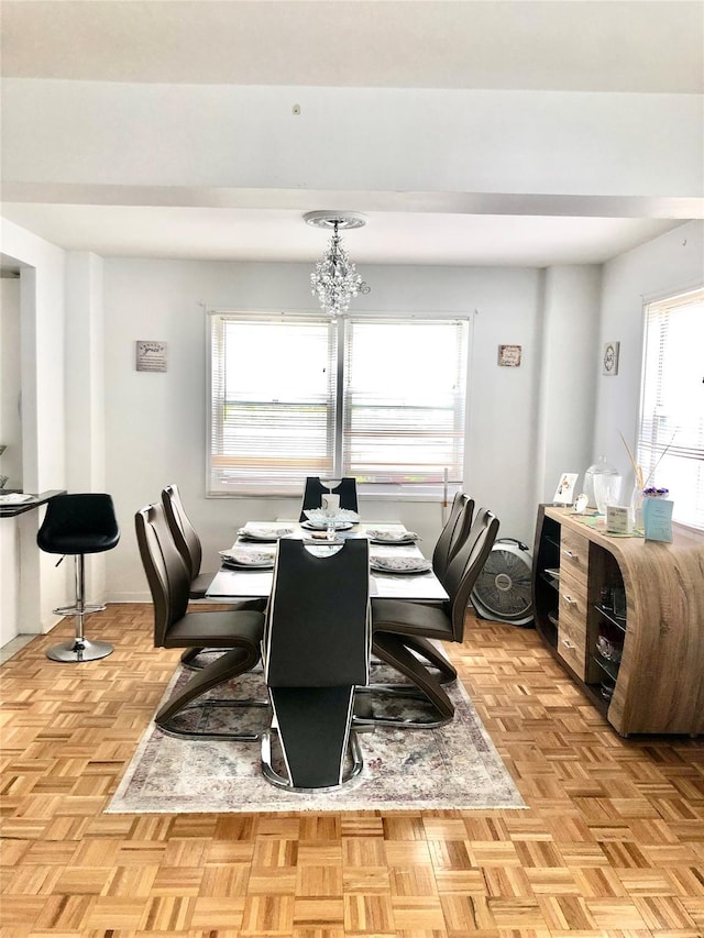 160-10 89th Ave Unit N-2D, Jamaica Hills, NY 11432 - dining space with a chandelier
