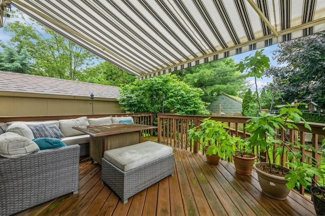 74 Miles Ave, Albertson, NY 11507 - wooden terrace with an outdoor living space