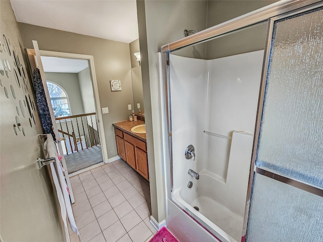 2717 Colonial Dr, New Windsor, NY 12553 - bathroom featuring tile patterned flooring, vanity, shower / bath combination, and baseboards
