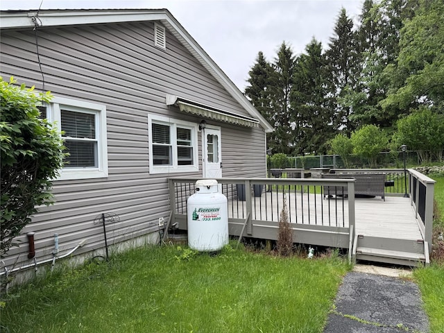 77 Upper Rd, Bloomingburg, NY 10940 - wooden deck with a yard
