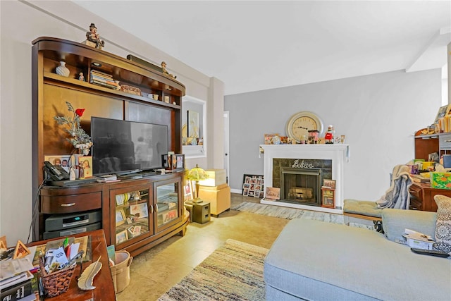 26-25 141th St Unit 1B, Flushing, NY 11354 - living room featuring a tiled fireplace