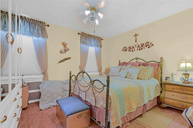 26-25 141th St Unit 1B, Flushing, NY 11354 - carpeted bedroom featuring ceiling fan