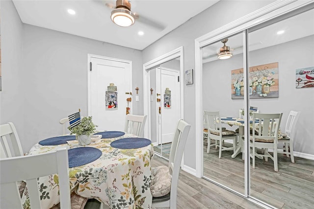26-25 141th St Unit 1B, Flushing, NY 11354 - dining area featuring light wood-style flooring, recessed lighting, and baseboards