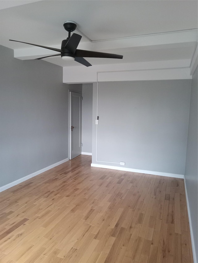 1920 Mcgraw Ave Unit 2G, Bronx, NY 10462 - empty room featuring a ceiling fan, light wood-type flooring, and baseboards