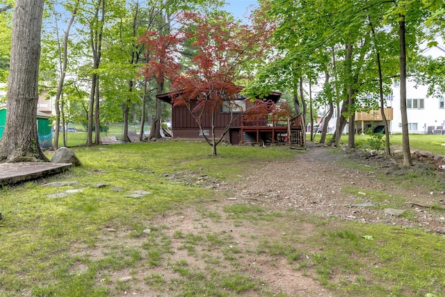 581 Union Rd, Spring Valley, NY 10977 - view of green lawn featuring a deck