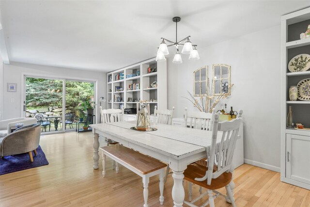 2032 Palmer Ave, Larchmont, NY 10538 - dining area featuring light wood-type flooring and a chandelier