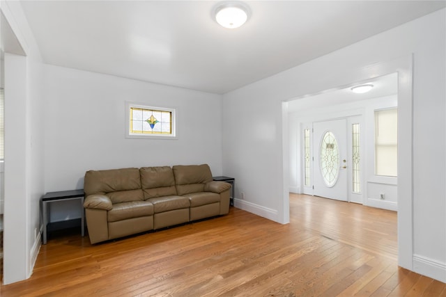 114-18 175th St, Addisleigh Park, NY 11434 - living room with light wood-type flooring and baseboards