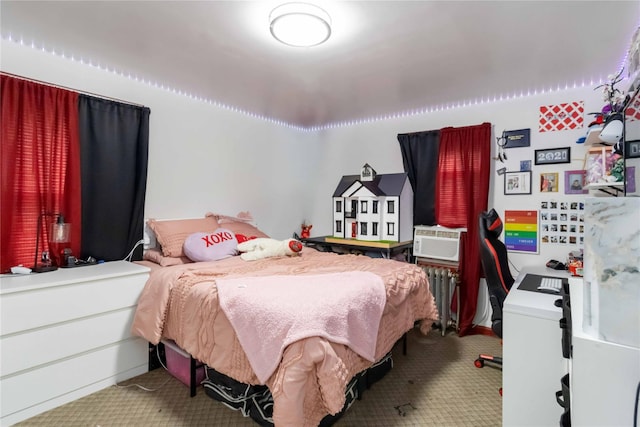 114-18 175th St, Addisleigh Park, NY 11434 - carpeted bedroom with radiator heating unit and cooling unit