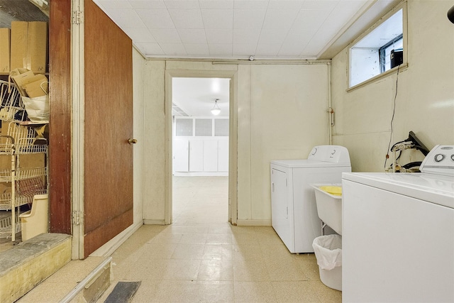 85-82 66th Rd, Rego Park, NY 11374 - laundry area with washing machine and clothes dryer and light floors