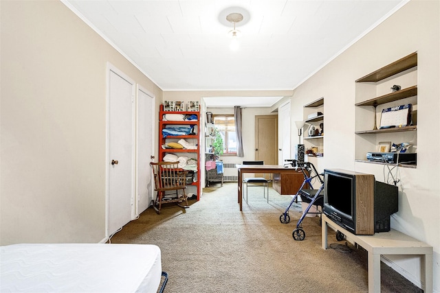 85-82 66th Rd, Rego Park, NY 11374 - office space with ornamental molding, carpet flooring, and radiator heating unit