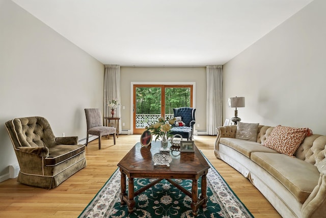 3 David Rd, Somers, NY 10589 - living area featuring light wood-type flooring and a baseboard radiator