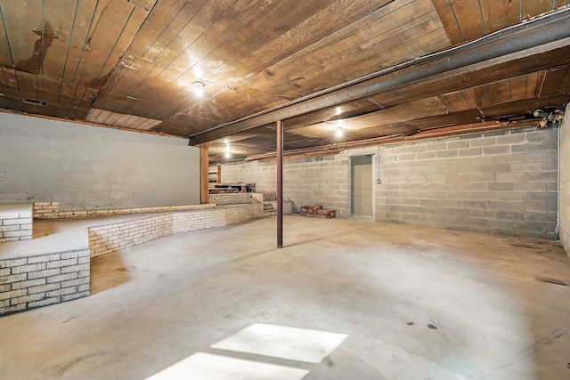 3 David Rd, Somers, NY 10589 - unfinished below grade area featuring wood ceiling and concrete block wall