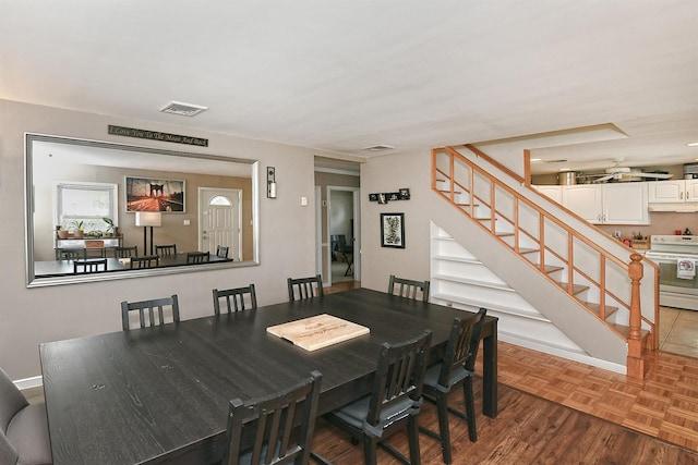 2 Anvil Ln, Levittown, NY 11756 - dining space with stairway