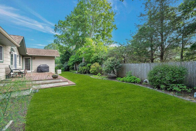 43 Sound Rd, Greenport, NY 11944 - fenced backyard featuring a deck