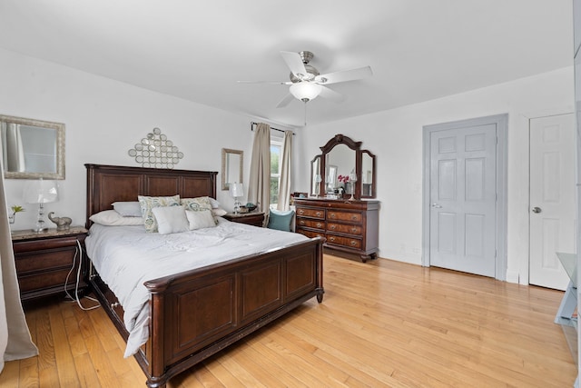 11401 115th St, South Ozone Park, NY 11420 - bedroom featuring light wood finished floors and ceiling fan