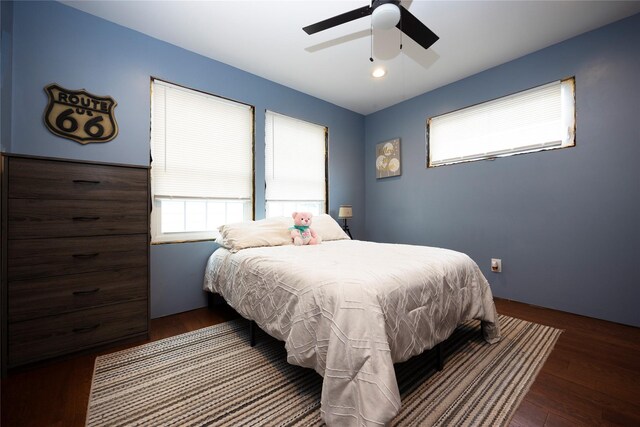 1582 Little Neck Ave, North Bellmore, NY 11710 - bedroom featuring wood finished floors and a ceiling fan