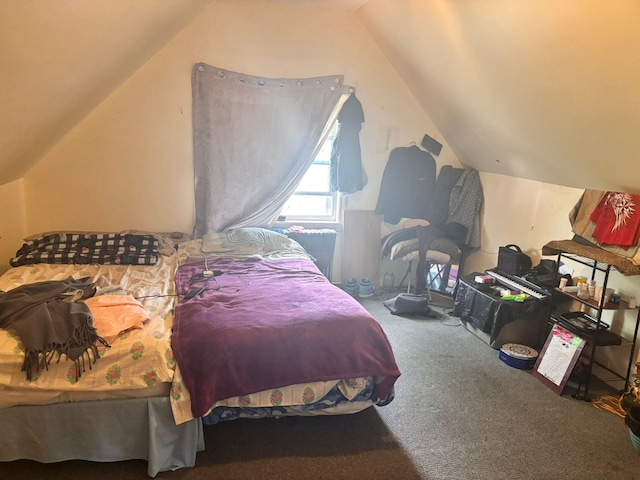 731 E 218th St, Bronx, NY 10467 - bedroom with vaulted ceiling and carpet flooring