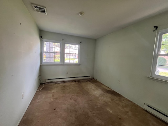 9 Forge Ln, Coram, NY 11727 - spare room featuring a baseboard radiator, healthy amount of natural light, and a smoke detector