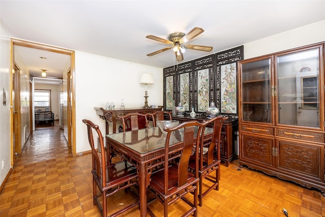 124 Herzl St, Brooklyn, NY 11212 - dining area featuring a ceiling fan and baseboards