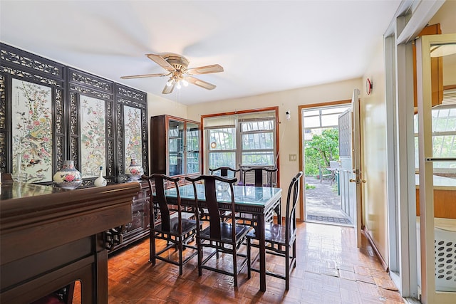 124 Herzl St, Brooklyn, NY 11212 - dining space with healthy amount of natural light and a ceiling fan
