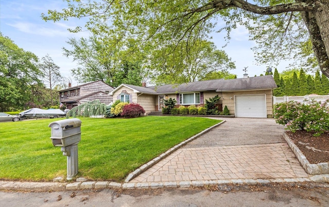 11 Gilford Ct, Melville, NY 11747 - view of front of property featuring a garage, decorative driveway, and a chimney