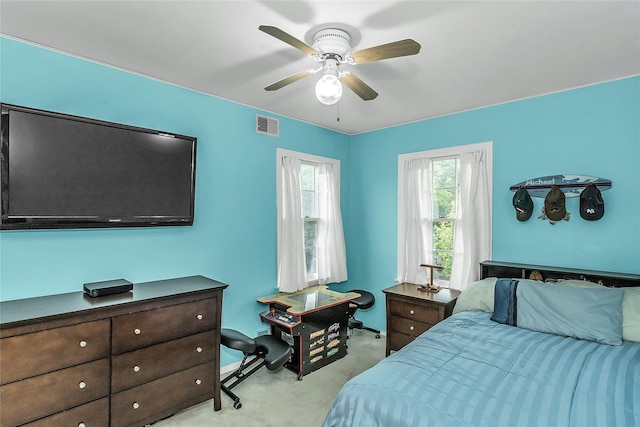 16 Abbey Ln, East Setauket, NY 11733 - bedroom featuring light carpet and a ceiling fan