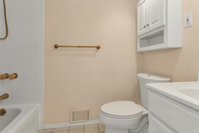 16 Abbey Ln, East Setauket, NY 11733 - full bathroom with tile patterned flooring, vanity, toilet, and shower / tub combination