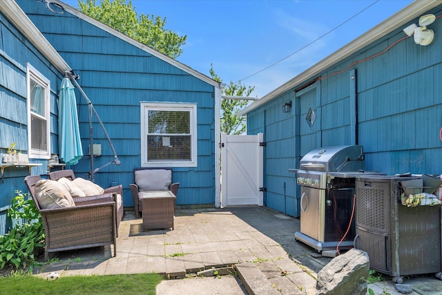 487 Sunnybrook Dr, Oceanside, NY 11572 - view of patio with a gate, area for grilling, and an outdoor hangout area
