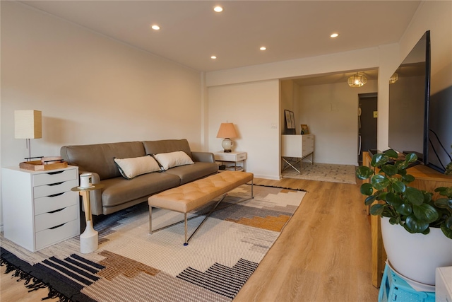 50 Brompton Unit 3K, Great Neck, NY 11021 - living room with light wood-style flooring and recessed lighting