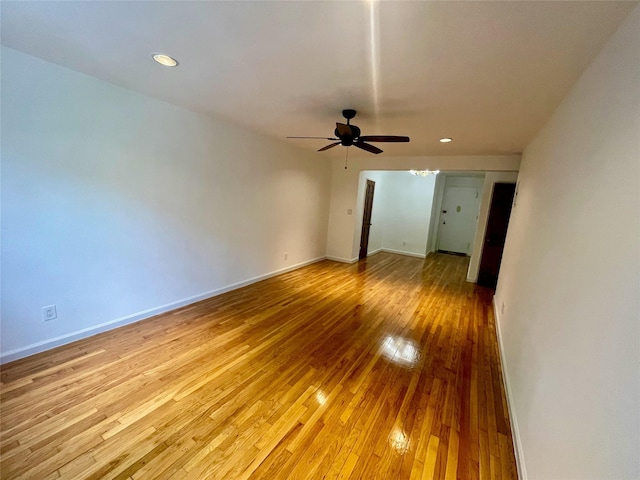 14340 41st Ave Unit 2G, Flushing, NY 11355 - spare room with a ceiling fan, light wood finished floors, baseboards, and recessed lighting