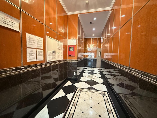 41-42 College Point Blvd Unit 3E, Flushing, NY 11355 - hall featuring ornamental molding and recessed lighting