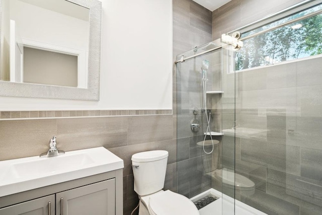 21 Arista Dr, Dix Hills, NY 11746 - bathroom with a shower stall, vanity, and wainscoting