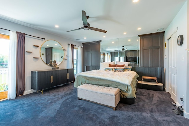 10 Hidden Harbor Dr Unit 10, Babylon, NY 11702 - bedroom with dark colored carpet, recessed lighting, and baseboards
