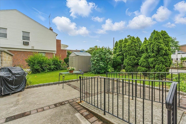 47-03 212th St, Bayside, NY 11361 - view of patio / terrace with a storage unit and area for grilling