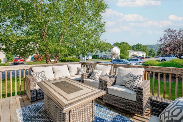 48 Zugibe Ct, West Haverstraw, NY 10993 - wooden terrace with outdoor lounge area