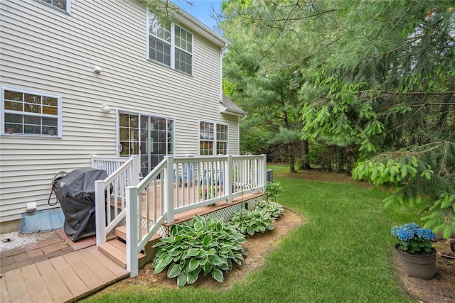 7 Yosemite Cir, Bohemia, NY 11716 - view of green lawn featuring a deck