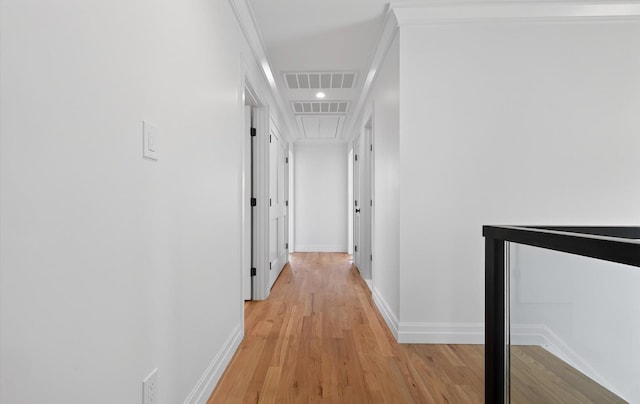 1108 Washington Pl, Baldwin Harbor, NY 11510 - hallway with attic access and light wood-type flooring