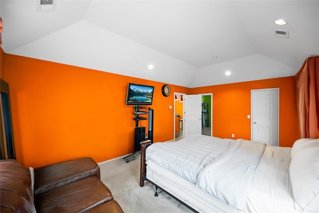 924 Otsego Ct, West Hempstead, NY 11552 - carpeted bedroom with vaulted ceiling and recessed lighting