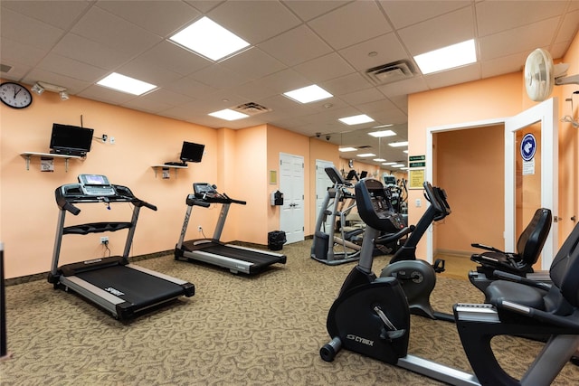 12 Miro Pl Unit 31, Port Washington, NY 11050 - workout area with a drop ceiling and carpet