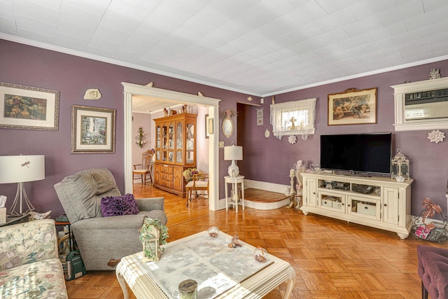 95-01 72nd Ave, Forest Hills, NY 11375 - living area featuring ornamental molding and baseboards