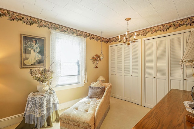 95-01 72nd Ave, Forest Hills, NY 11375 - living area with a chandelier and light carpet