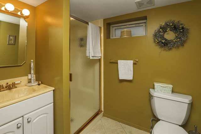 95-01 72nd Ave, Forest Hills, NY 11375 - bathroom featuring tile patterned flooring, vanity, a stall shower, and toilet