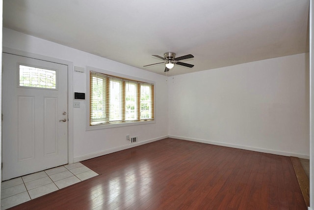 1578 N Thompson Dr, Bay Shore, NY 11706 - foyer entrance with a ceiling fan, plenty of natural light, and light wood-style floors