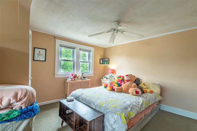 103 Fairfield Ave, Mineola, NY 11501 - bedroom featuring carpet, baseboards, and ceiling fan