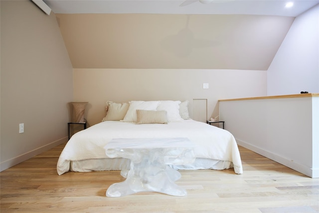 546 Willowemoc Rd, Livingston Manor, NY 12758 - bedroom featuring vaulted ceiling, wood finished floors, and baseboards