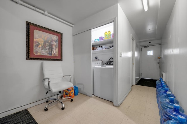 23-19 93rd St, East Elmhurst, NY 11369 - laundry area with light flooring and washer and dryer