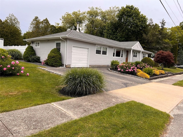 2 Merritt Ln, Center Moriches, NY 11934 - ranch-style home featuring a garage and asphalt driveway